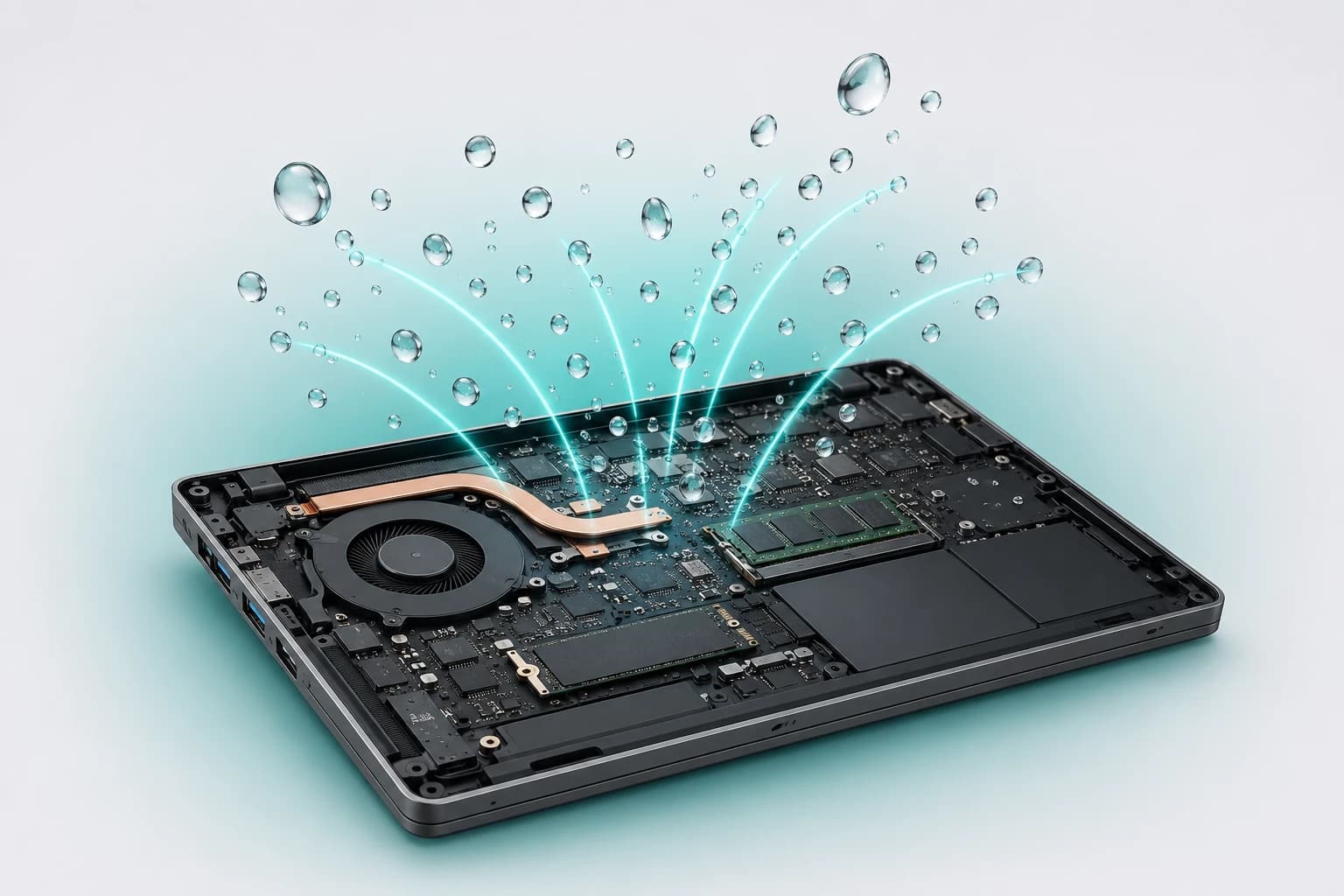Laptop water damage repair service in Dubai